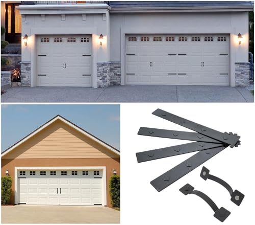 Charnières de garage magnétiques aspect fer forgé sans perçage pour extérieur