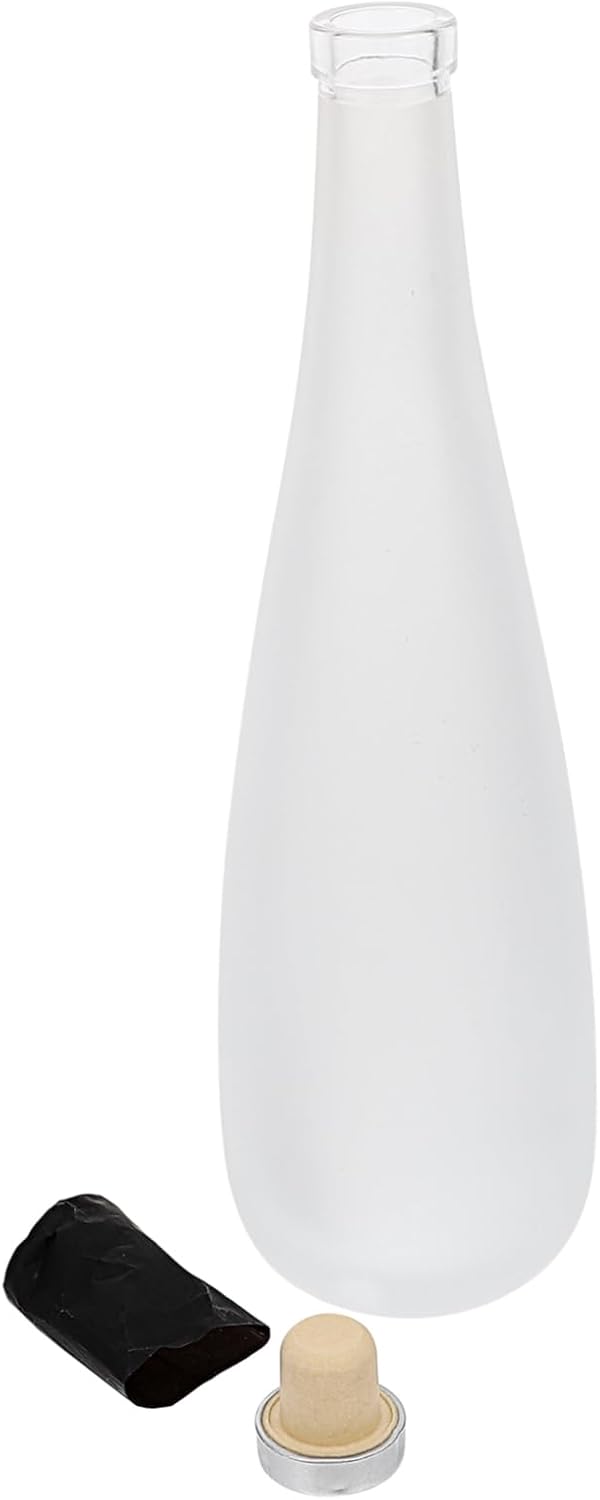 500ML Frosted Empty Wine Bottle Sealed Liquor Bottle for Fruit Wine Storage Glass Beverage Dispenser Airtight Lid for Home Bar or Parties