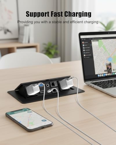 Hub d'alimentation table de conférence encastrable avec prise pop-up USB - 4