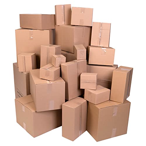smiley pack 5 Stück Faltkartons 450 x 450 x 500 mm braun Versandkarton Verpackungskartons 45 x 45 x 50 cm aus Wellpappe 1 wellig Karton Pappkarton Versandbox Paket Päckchen