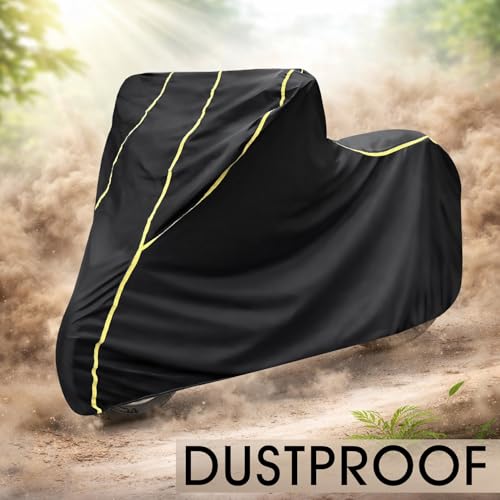 Image of Auto Hub 100% Waterproof Bike Cover, Dustproof, UV Protection Bike Cover for All Two Wheeler Bike Upto 1000cc Size -Waterproof Black