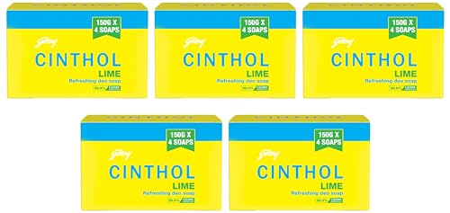 Image of Cinthol Lime Soap, 150g (Pack of4) - 99.9% Germ Protection | Lime Fresh Fragrance | Soaps For Bath Grade 1 Soap | For All Skin Types (Pack of 5)
