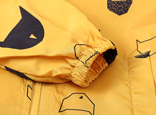 Image of TUIJI Toddler Boys Girls Cartoon Print Zip Jacket Hooded Trench Lightweight Kids Coats Windbreaker Casual Outerwear