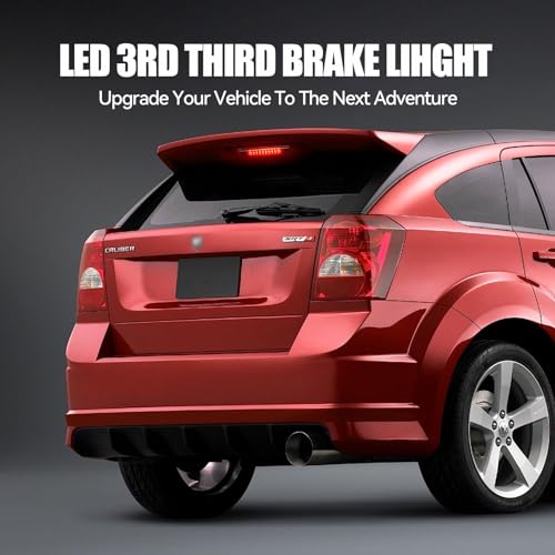 Image of Third 3rd Brake Light LED for 2011-2017 Jeep Grand Cherokee /Dodge Durango, High Mount Rear Brake Lights Assembly for 2007-2016 Jeep Compass, Waterproof Center Cab Lamp Stop Light (Red)