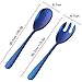 Bisda Salad Spoon and Fork Set, 12 Inch Stainless Steel Salad Server, Blue Large Serving Utensils, Dishwasher Safe, Pack of 2