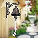 Z metnal Rustic Vintage Wall Mounted Dinner Bell - Decorative Cast Iron Metal Hanging Door Bell with Hook for Porch, Garden & Home Entryway, Rope Include