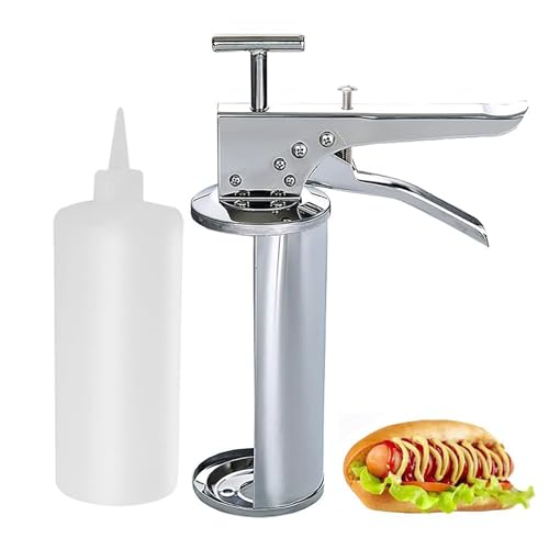 Saucenspender, Edelstahl Burger Sauce Pistole, Saure Sahne Squeeze Spender, Flasche mit Spender, für Küche Tomaten Salat Erdbeersauce