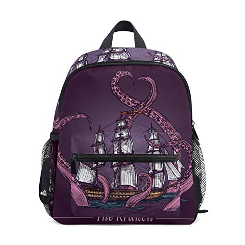 Kinderrucksack Die Kraken Octopus Segelboot Muster Kindergarten Vorschul Tasche für Kleinkinder Mädchen Jungen