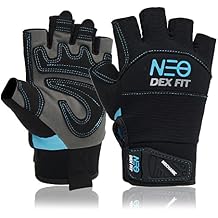 DEX FIT MG310 Mechanic Fingerless Gloves, Durable Reinforcements, Firm Grip, Comfort Fit, Touchscreen Compatible, Thin and Breathable, Washable, Black L 9 1 Pair