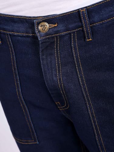 Image of The Indian Garage Co Men Baggy Solid Mid-Rise Stretchable Jeans