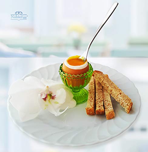 Nobleegg Antique Style Egg Cups For Soft Boiled Eggs | Set Of 4 | Egg Timer Pro | 18/10 Egg Spoons | Egg Topper | Premium Gift/Storage Box #TOP5