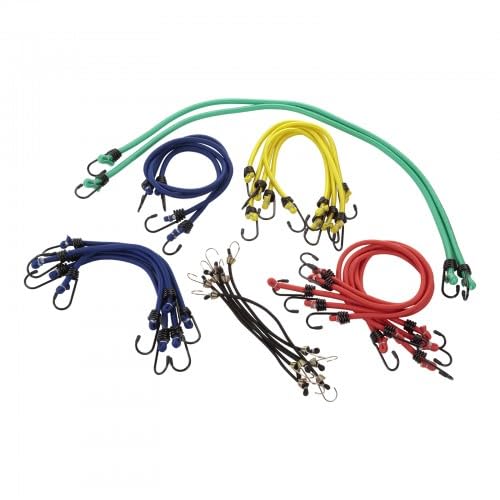 Alyco - Set de 25 Pulpos Elásticos con Ganchos Metálicos, Diferentes Longitudes y Diámetros – 151074