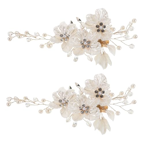Horquillas de flores para recogidos con perlas y gemas de imitación para boda