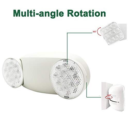 Ostek Led Emergency Exit Lighting Fixtures With Two Heads, Us Standard Adjustable Integrated Led Emergency Light With Battery Backup, Ul 924 Qualified (1) #TOP2