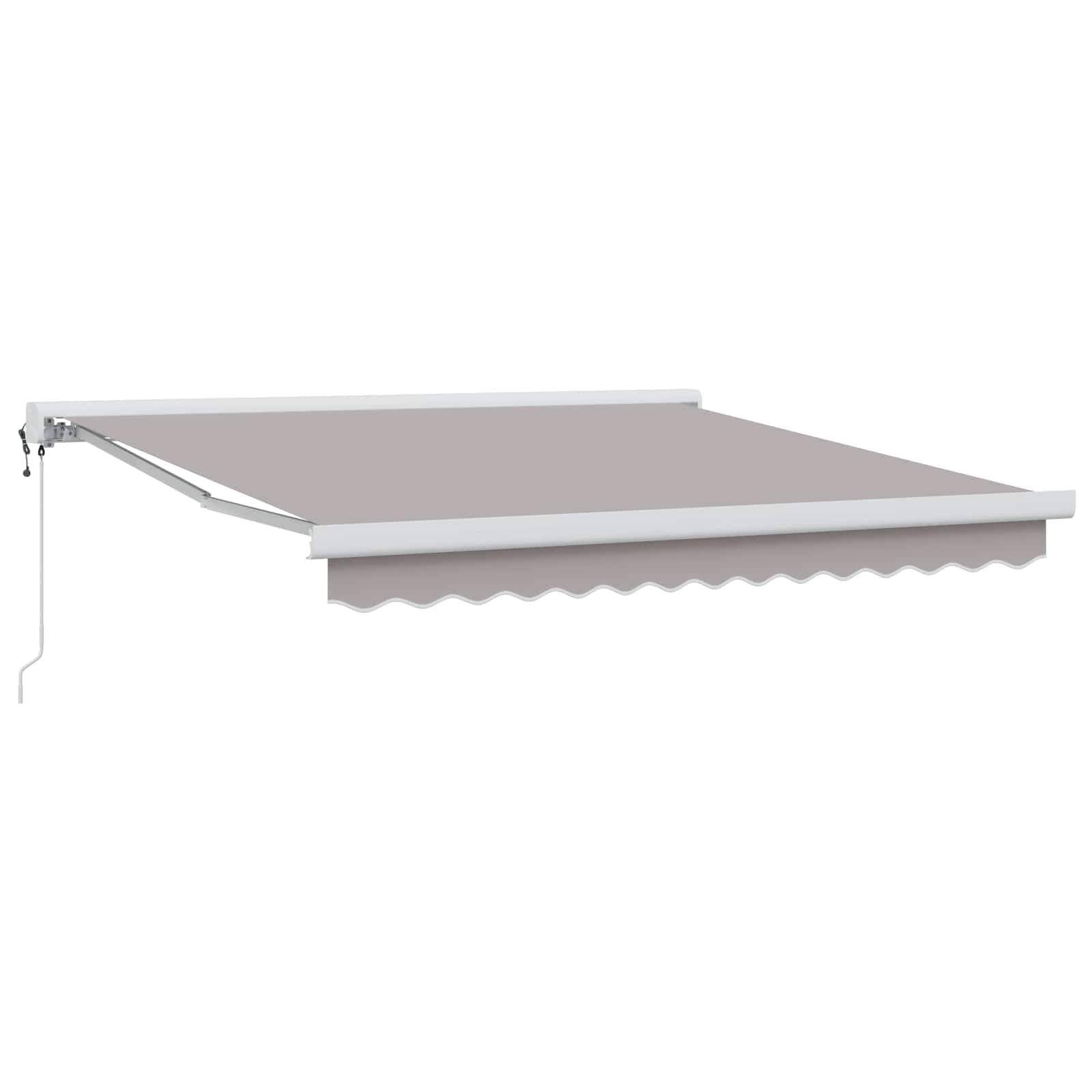 Markiza tarasowa, jasnoszara, 300 x 250 x 165 cm, zwijana markiza z poliestru i aluminium z funkcją teleskopową, odporna na działanie promieni UV, do ogrodu i na taras