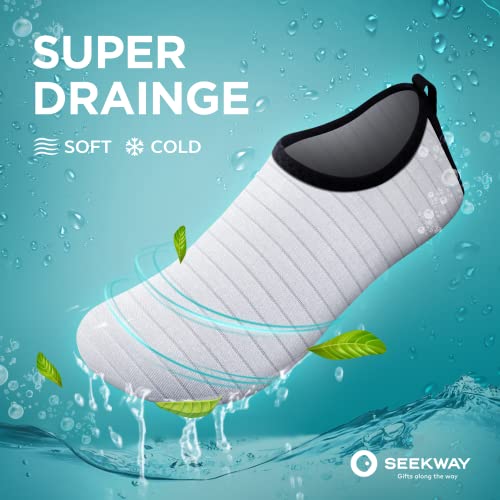 SEEKWAY Water Shoes Quick-Dry Aqua Socks Barefoot Slip-on for Beach Pool Swim River Yoga Lake Surf Women Men SK0014
