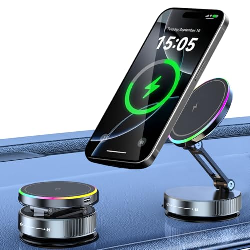 Magnetic Car Mount Charger, 15W Magnetic Wireless Car Charge