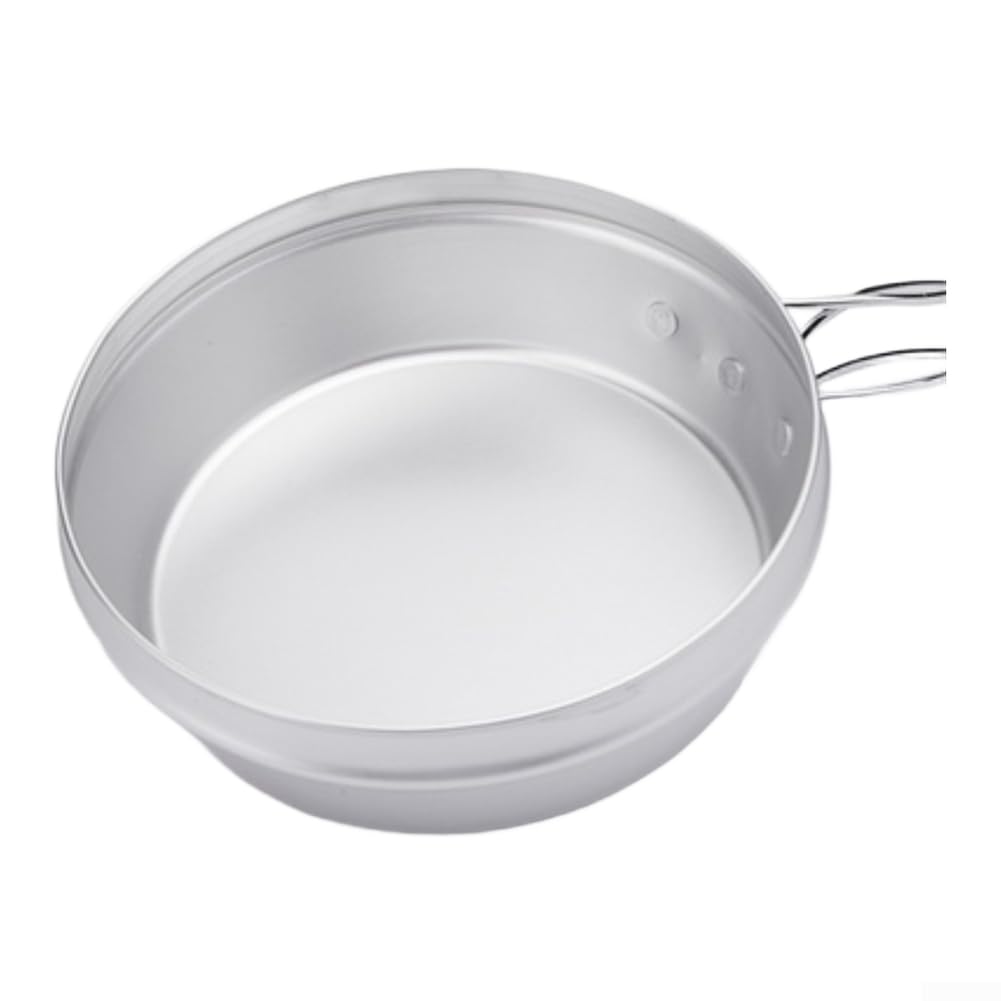 Set di pentole da campeggio in alluminio leggero, 3 pezzi, portatile, con manici pieghevoli, per escursioni