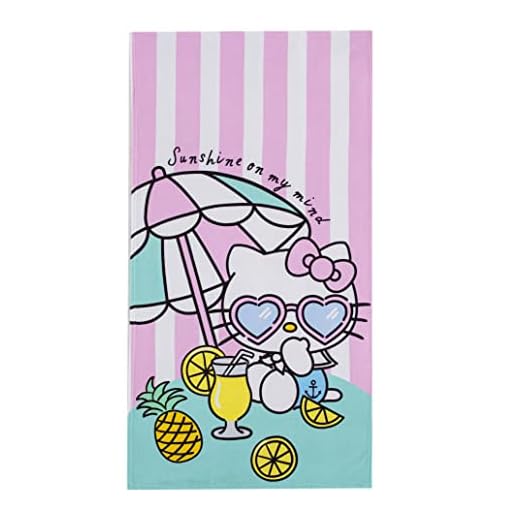 Northwest Beach Towel, Cotton, 30" x 60", Hello Kitty Umbrella Drink