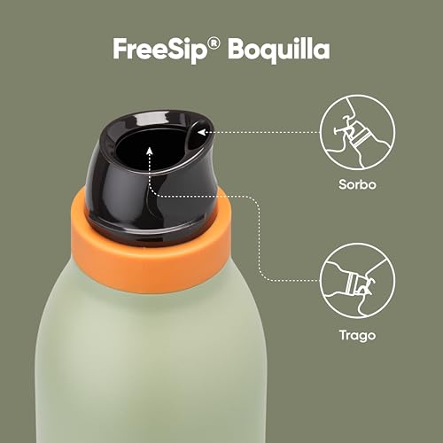 Image of Owala FreeSip Twist Insulated Stainless Steel Water Bottle with Straw for Sports and Travel, BPA-Free, 24-oz, Blue /Green (Camo Cool)