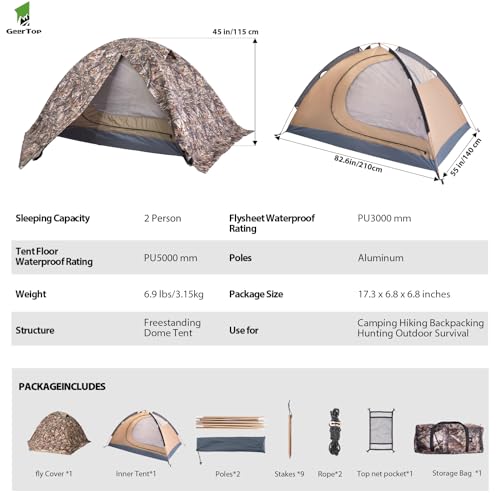 GEERTOP 2 Person Backpacking Tent