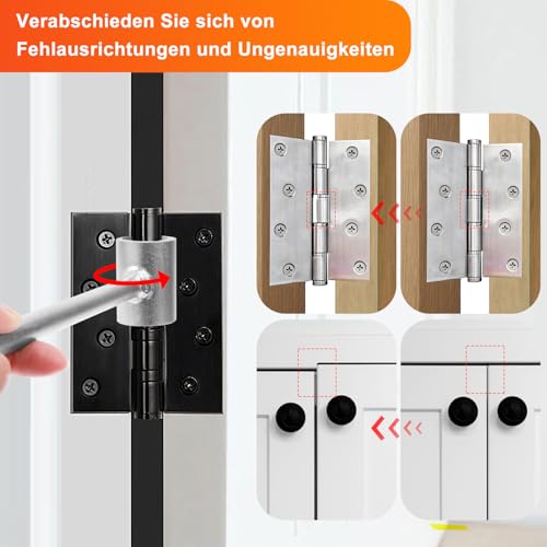 Türscharnier-Einstellwerkzeug 2Stk Verstellbarer Schraubenschlüssel 14-19mm/23-25mm Türscharnier Reparaturwerkzeug Scharnierspalt Einstellschlüssel Scharnier Einstellwerkzeug für Flaggenscharniere