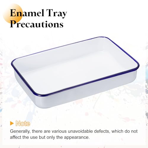 Bandeja de carnicero de 30 cm x 20 cm x 5 cm rectangular de metal esmaltado para pintura 6