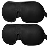 Brencco Masque de Nuit   Lot de 2 Masque Sommeil pour Hommes & Femmes Anti lumière Cache Yeux Design Zero Pression 3D Confortable et Doux pour Voyage Dormir Méditation Siestes