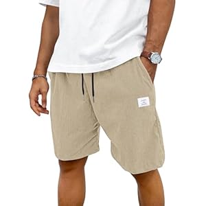 TARAINYA Corduroy Kurze Hosen Herren Baumwolle Kordelzug Shorts Herren Sommer Stretch Freizeitshorts mit Taschen