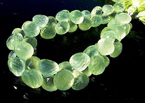 Prehnite briolette micro faceted perle oignon 9-10mm pour fil fabrication bijoux diy