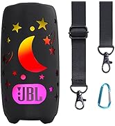 co2CREA Soft Silicone Case Replacement for JBL Pulse 5 Waterproof Portable Bluetooth Speaker (Bla...