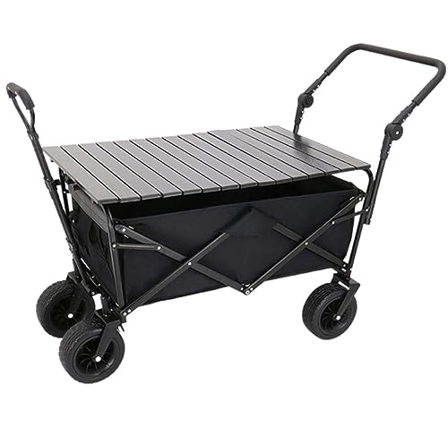 Chariot de jardin pliant multifonction avec table intégrée pour extérieur