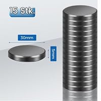 Wukong Magnete Stark, 30×5mm | 15 Stück Magneten Starker Halt, Klein Magnet Kühlschrank, Ferrit Magnete Tafel für Büro, Ausschreibung und Schule – Ansicht 2