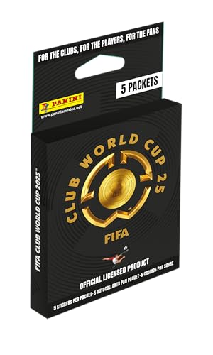 Panini FIFA Club World Cup 2025 Ecoblister Includes 5 Sticker Packs (25 stickiers) Eco-Friendly Sticker Multipack Official Panini Collectible Set Sustainable Packaging