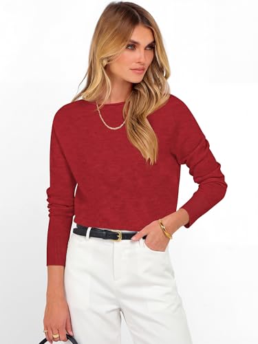 Image of ANRABESS Women Long Sleeve Rolled Neck Fall Lightweight Sweaters Top