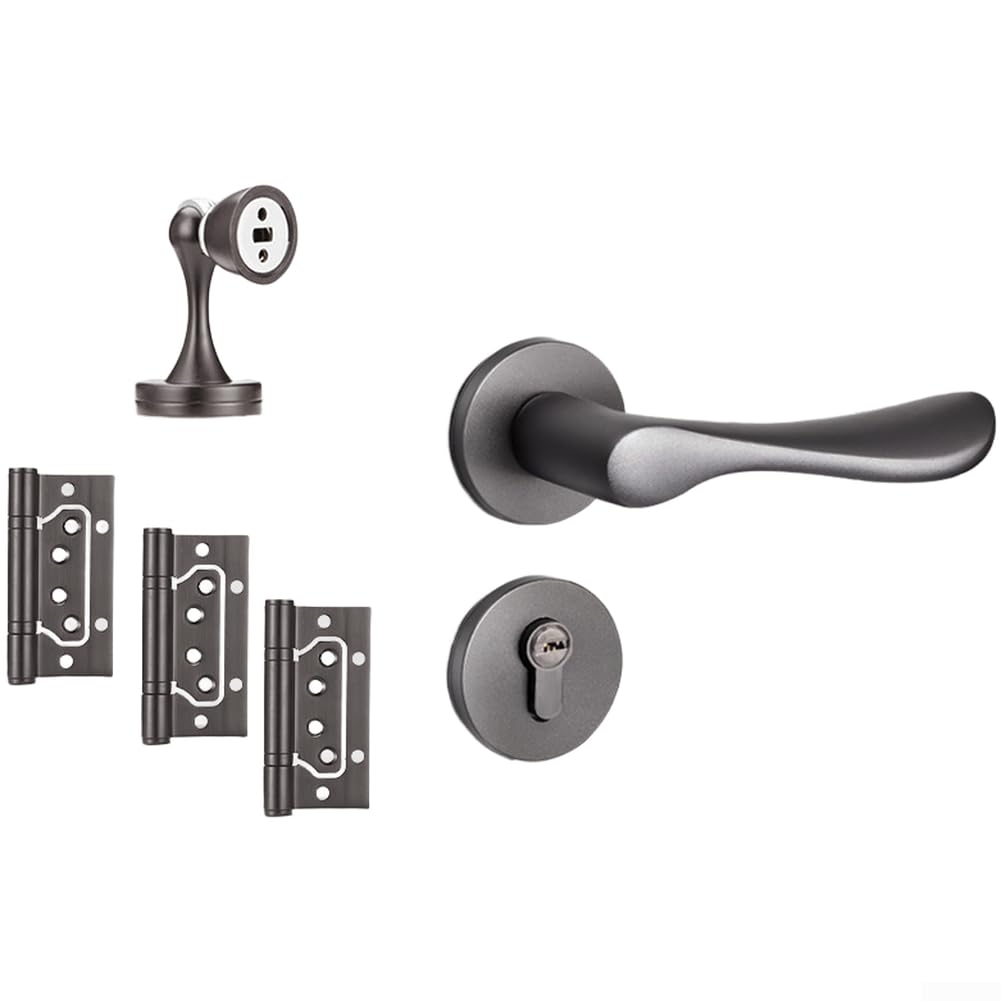 Poignée de porte magnétique silencieuse en aluminium gris brossé haut de gamme 130 mm