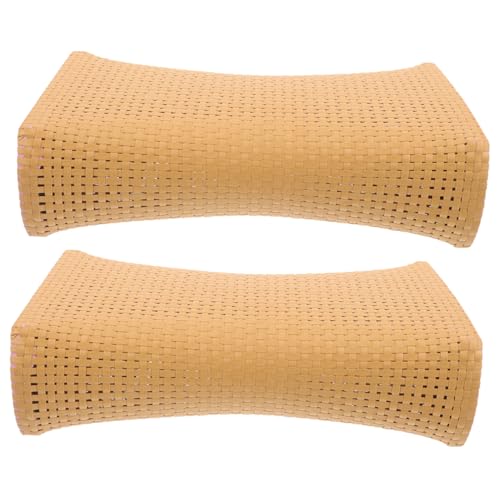 Cabilock 2Pcs Breathable Sauna Pillow Simulated Rattan Neck Support for Steam Use Lightweight and Compact Bath Pillow for Spa and