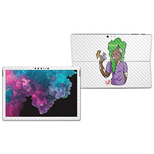 Image of MightySkins Carbon Fiber Skin for Microsoft Surface Pro 6 - Butterfly Friend | Protective, Durable Textured Carbon Fiber Finish | Easy to Apply, Remove, and Change Styles | Made in The USA