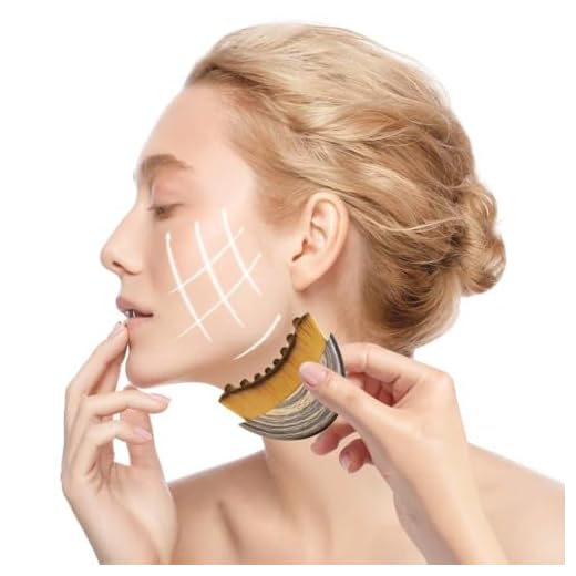 Funalix Cepillo Facial de Cepillado en Seco, Cepillo Facial de Contorno Linfático, Lymphatic Contour Face Brush, Diseño Ergonómico que se Adapta a la Piel para Rostro, Mentón y Mandíbula