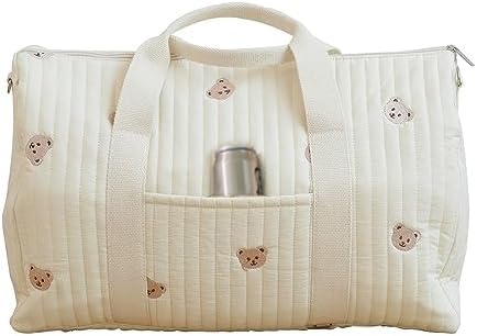 Generisch Embroidery Baby Changing Bag, elegante borsa da viaggio in cotone, grande capacità, borsa da viaggio, borsa per la mamma, borsa per la mamma, borsa portatile leggera, borsa per la mamma con