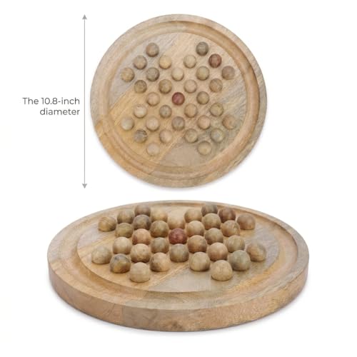 Wooden Solitaire Board Game de Madera 10.8 Pulgadas miniatura 3