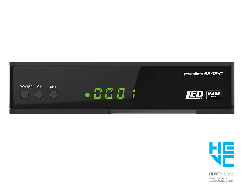 Mini HD265 DVB-S2 FULL HD CPU 800MHz Compatibile Con card con TV satellitare Gold DVB-T2 DVB-S2 H265 HEVC MAIN 10 decoder Combo Dual Tuner Conpatibile con Tessera Sky digitale ter Premium Mediaset