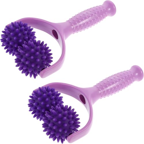 Ciieeo 2 Piezas Rodillo Masaje Muscular y Tipo con Bolas Espinosas Masaje Manual Silencioso y Portátil para Cuello Hombros y Cuerpo Herramienta Compacta para Relajación Profunda Casa