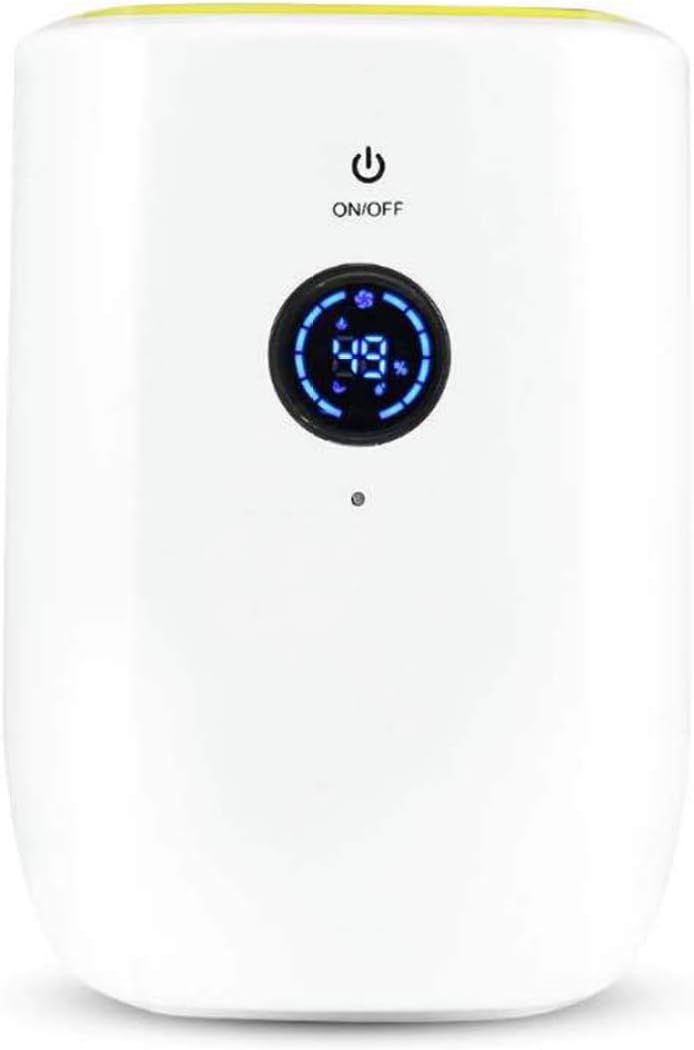 JLDN Deshumidificador Eléctrico Silencioso, Filtro de Aire Secador Purificador con Ionizador Auto-Apagado Indicador LED,White