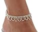 Rhinestone Drape Stretch Anklet Bracelet Austrian Crystal Silver Tone Ankle Clear,Silver,one size