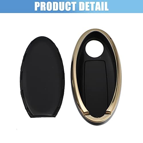 MACHSWON 4 Button Silicone Smart Key Fob Case Cover Key Fob Shell Protector Keyless Black for Infiniti QX80 2014 - Image 3