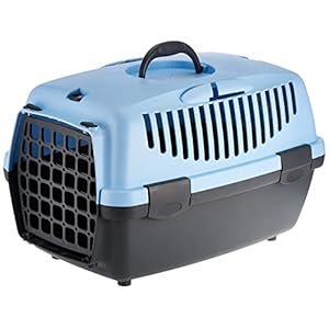 Trixie: – Capri 1 Pet Carrier | Made with Biodegradable Plastic, Perfect for Cats, Dogs, Rabbits and Other Small Animals | Can Hold Upto 6 Kg – 19 x 13 x 12 inch, Pastel Blue