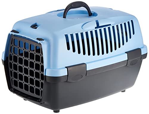 Image of Trixie: - Capri 1 Pet Carrier | Made with Biodegradable Plastic, Perfect for Cats, Dogs, Rabbits and Other Small Animals | Can Hold Upto 6 Kg - 19 x 13 x 12 inch, Pastel Blue