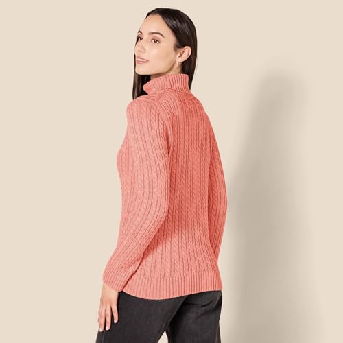 Image of Amazon Essentials Women's Long Sleeve Fisherman Cable Knit Turtleneck Sweater (Available in Plus Size)