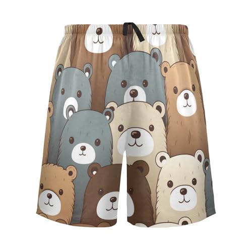 Bear Pajama Short for Men, Men's Pajama Bottoms, Lounge Sleepwear for Dad's Gift3